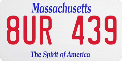 MA license plate 8UR439