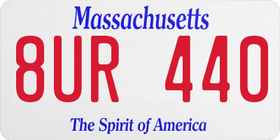 MA license plate 8UR440