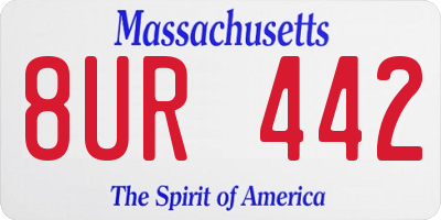 MA license plate 8UR442