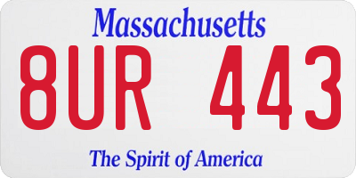 MA license plate 8UR443