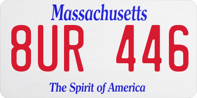 MA license plate 8UR446