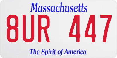 MA license plate 8UR447