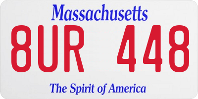 MA license plate 8UR448