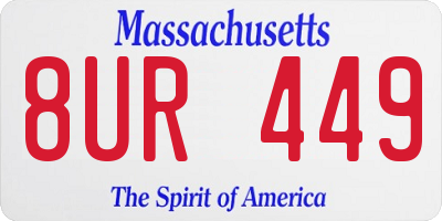 MA license plate 8UR449