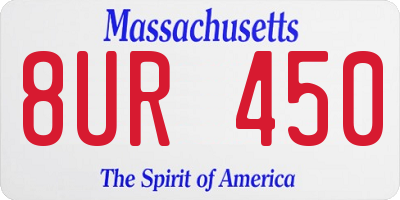 MA license plate 8UR450