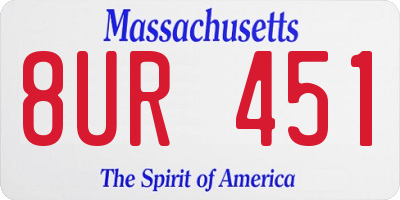 MA license plate 8UR451
