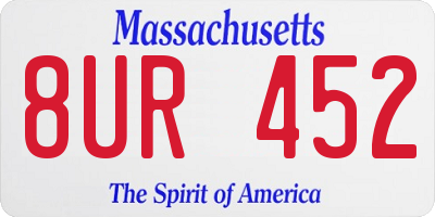 MA license plate 8UR452