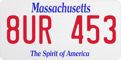 MA license plate 8UR453