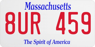 MA license plate 8UR459