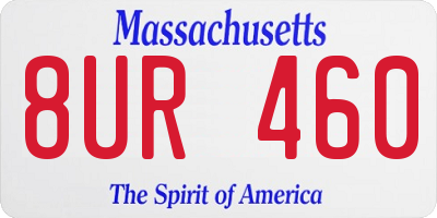 MA license plate 8UR460