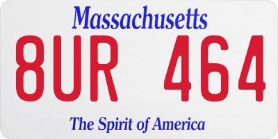 MA license plate 8UR464