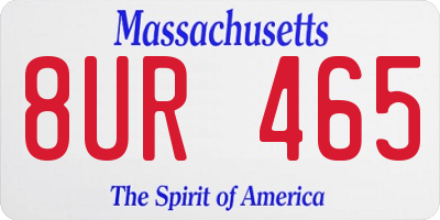 MA license plate 8UR465