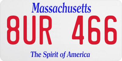 MA license plate 8UR466