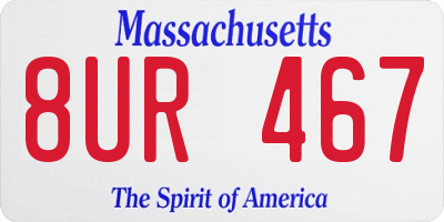 MA license plate 8UR467