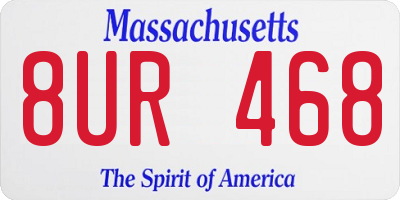 MA license plate 8UR468