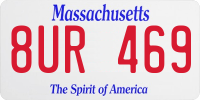 MA license plate 8UR469