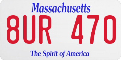 MA license plate 8UR470