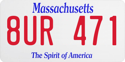 MA license plate 8UR471