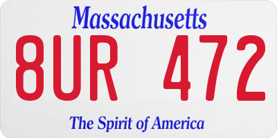 MA license plate 8UR472