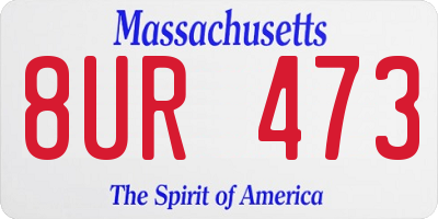 MA license plate 8UR473