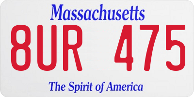MA license plate 8UR475