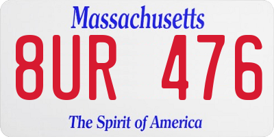 MA license plate 8UR476