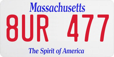 MA license plate 8UR477