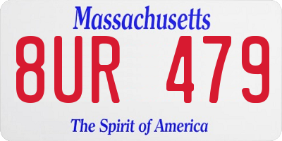 MA license plate 8UR479