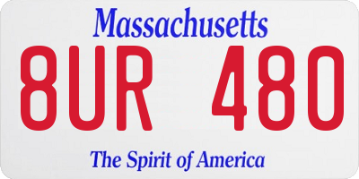 MA license plate 8UR480