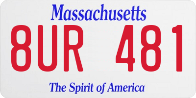 MA license plate 8UR481