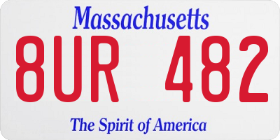 MA license plate 8UR482