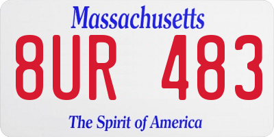 MA license plate 8UR483