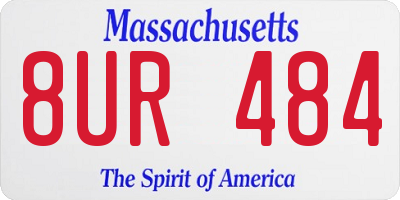 MA license plate 8UR484