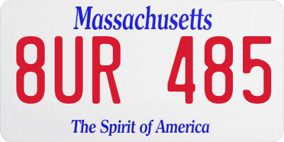 MA license plate 8UR485