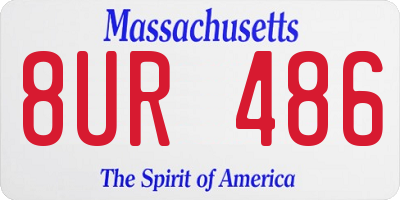MA license plate 8UR486