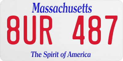 MA license plate 8UR487