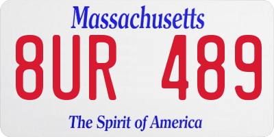 MA license plate 8UR489