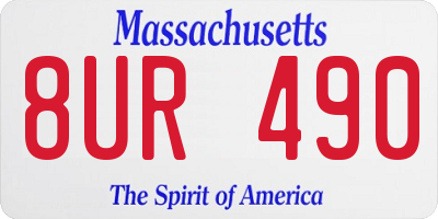 MA license plate 8UR490
