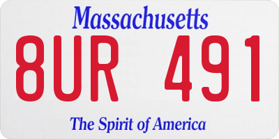 MA license plate 8UR491