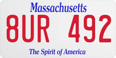 MA license plate 8UR492