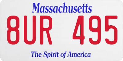 MA license plate 8UR495