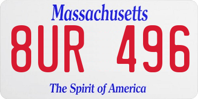 MA license plate 8UR496