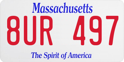 MA license plate 8UR497