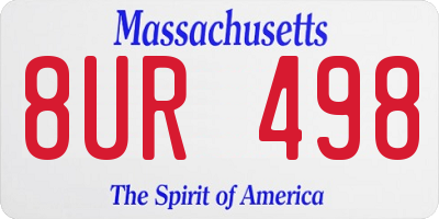 MA license plate 8UR498
