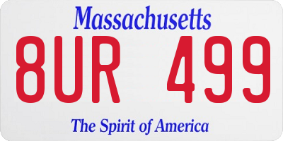 MA license plate 8UR499