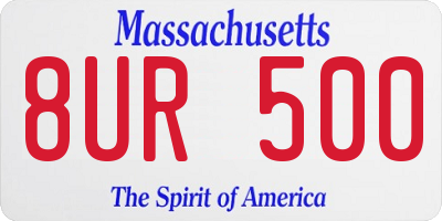 MA license plate 8UR500