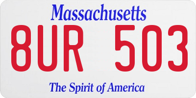 MA license plate 8UR503