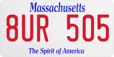 MA license plate 8UR505