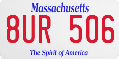 MA license plate 8UR506