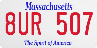 MA license plate 8UR507